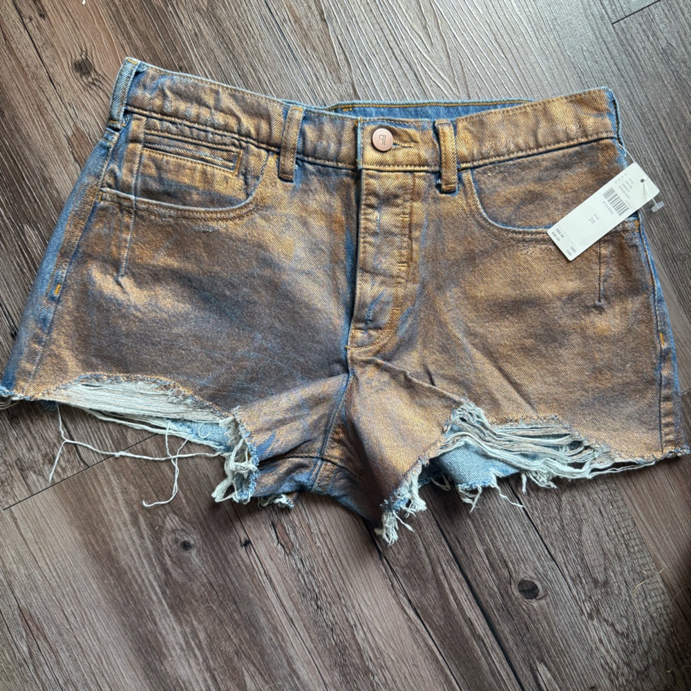 NWT Anthropologie The Devon Denim Shorts by Pilcro: Coated Edition - Picture 10 of 13